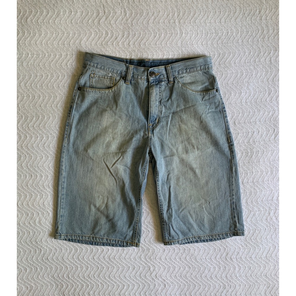 VTG Y2K Baggy Ecko Unltd Embroidered Jean Shorts Sz 34 Streetwear Grunge Classic